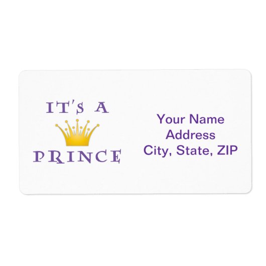 Goldene Krone "It's a Prince" mit Zauberer Schrift (Vorne)