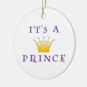 Goldene Krone "It's a Prince" mit Zauberer Schrift Keramikornament (Links)