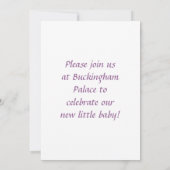 Goldene Krone "It's a Princess" mit Wizard Schrift Einladung (Rückseite)