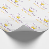 Goldene Krone "It's a Princess" mit Wizard Schrift Geschenkpapier (Ecke)