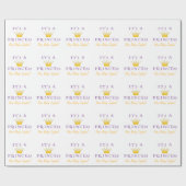 Goldene Krone "It's a Princess" mit Wizard Schrift Geschenkpapier (Flach)