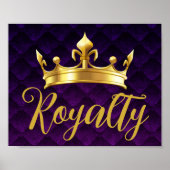 Goldene Krone Lila Pinselspitze Poster (Vorne)