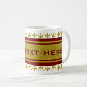Goldene Krone & Lily Border + Ihr Text Kaffeetasse (VorderseiteRechts)
