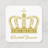 Goldene Krone - Luxuskönigin Quadratische Visitenkarte (Vorderseite)