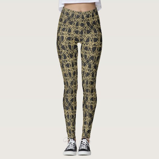 Goldene Krone Moderner Glamour Einzigartiger Chic Leggings (Vorderseite)