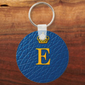 Goldene Krone Oberhalb Stilftiger Buchstabe E Schlüsselanhänger (Rückseite)
