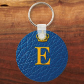 Goldene Krone Oberhalb Stilftiger Buchstabe E Schlüsselanhänger (Vorderseite)