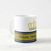 Goldene Krone + Text und Hintergrund Kaffeetasse (Vorderseite Links)
