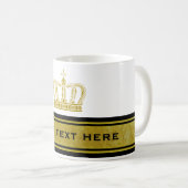 Goldene Krone + Text und Hintergrund Kaffeetasse (VorderseiteRechts)