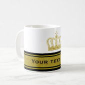 Goldene Krone + Text und Hintergrund Kaffeetasse (Vorderseite Links)