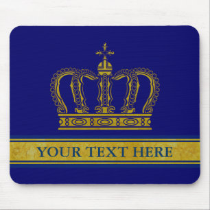 Goldene Krone + Text und Hintergrund Mousepad