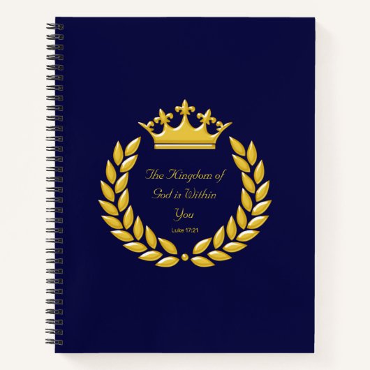 Goldene Krone & The Kingdom of God Bible Verse Hin Notizblock (Vorderseite)