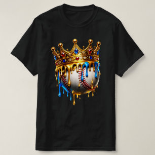 Goldene Krone Tropf Baseball König T-Shirt