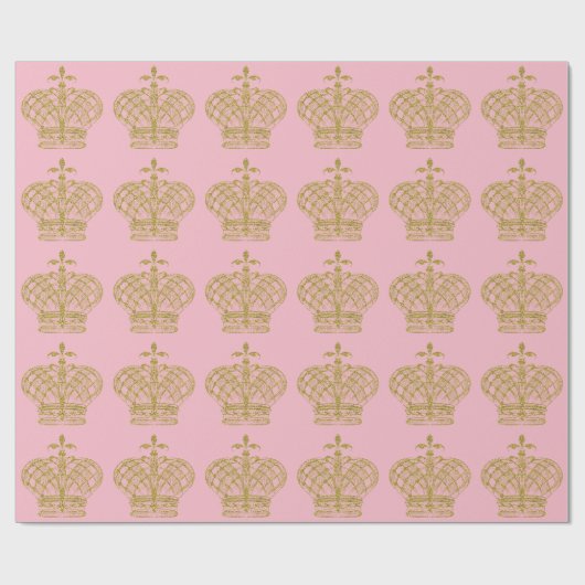 Goldene Kronen Geschenkpapier (Flach)