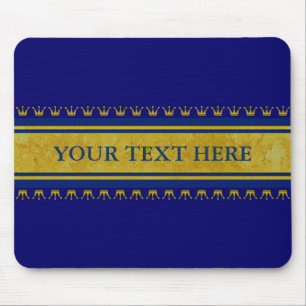 Goldene Kronen Grenze + Text und Hintergrund Mousepad