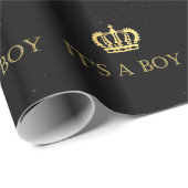 Goldene Kronen-königliche Babydusche Geschenkpapier (Rolleneckpunkt)