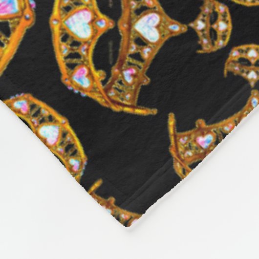 Goldene Kronen Tiara schwarzer Fleecedecke (Ecke)