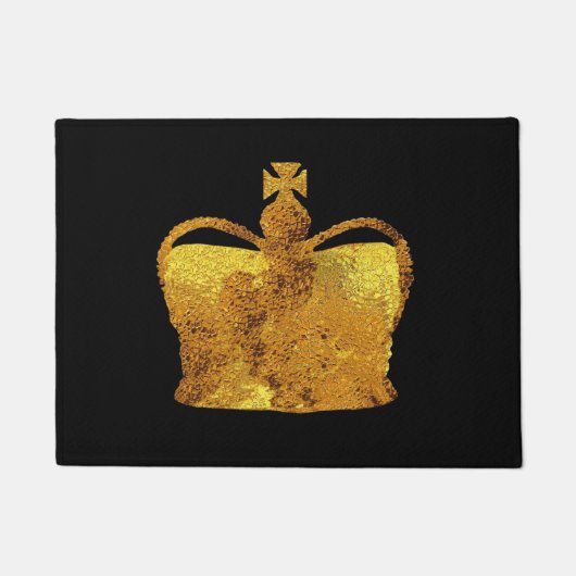 Goldene Kronen-Tür-Matte Fußmatte (Vorderseite)