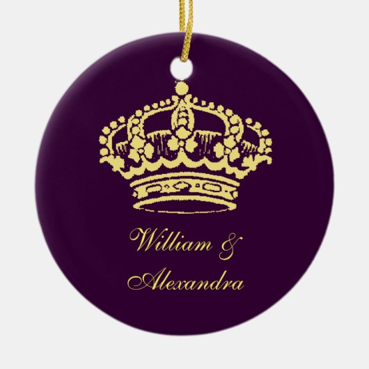 Goldene Kronen-Verzierung Keramikornament (Vorne)