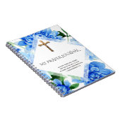 Goldene Kruzifix | Blue Dahlias | Prayer Journal Notizblock (Rechte Seite)