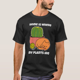 Goldene Kugel Sukkulente Und Schlafende Katze Zu H T-Shirt