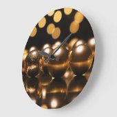 Goldene Kugeln 002 Große Wanduhr (Winkel)