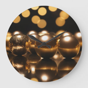 Goldene Kugeln 002 Große Wanduhr