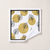 Goldene Kugeln Badhandtuch Set (Waschlappen)