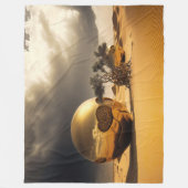Goldene Kugeln im Wüstensturm Fleecedecke (Vorderseite)
