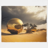 Goldene Kugeln im Wüstensturm Fleecedecke (Vorderseite (Horizontal))