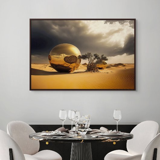 Goldene Kugeln im Wüstensturm Poster