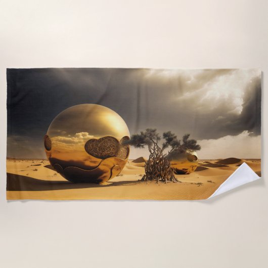 Goldene Kugeln im Wüstensturm Strandtuch (Vorderseite)