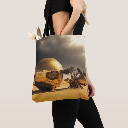 Goldene Kugeln im Wüstensturm Tasche (Von Nahem)