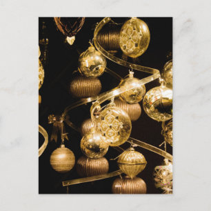 Goldene Kugeln und Spiralmuster Postkarte