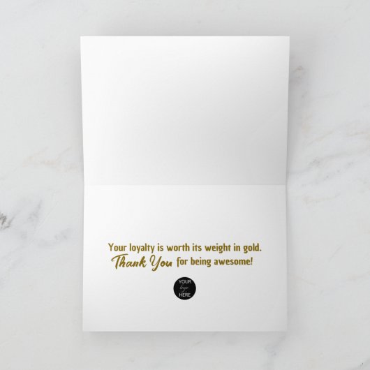 Goldene Kundenbewertung Dankeskarte (Innenseite)