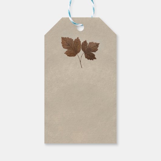 Goldene Kupfer-Herbstlaube Elegantes, benutzerdefi Geschenkanhänger (Rückseite)