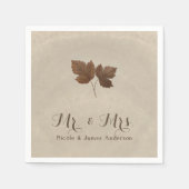 Goldene Kupfer-Herbstlaube Elegantes, benutzerdefi Serviette (Vorderseite)