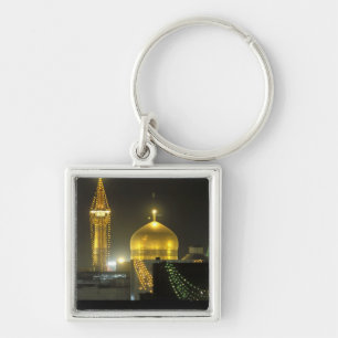 Goldene Kuppel des Imam Reza Schrein-Komplexes bei Schlüsselanhänger