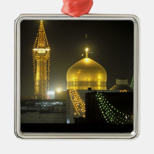 Goldene Kuppel des Imam Reza Shrine Komplexes Ornament Aus Metall (Vorne)
