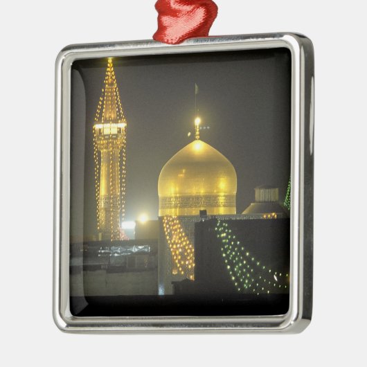 Goldene Kuppel des Imam Reza Shrine Komplexes Ornament Aus Metall (Links)
