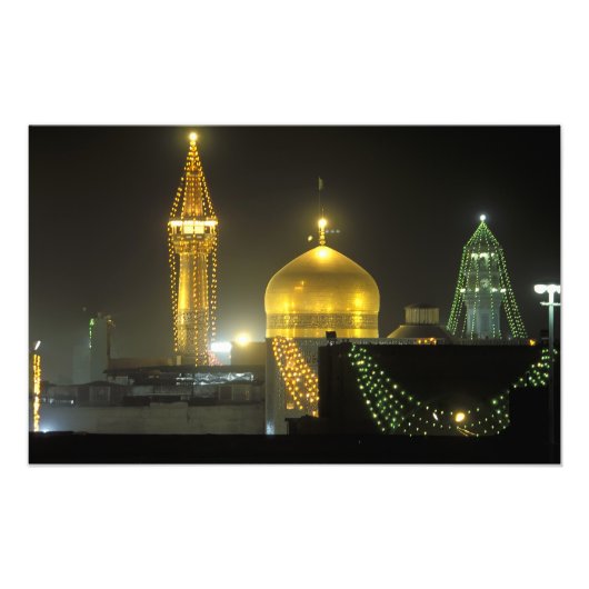 Goldene Kuppel des Komplexes Imam Reza Shrine Fotodruck (Vorne)