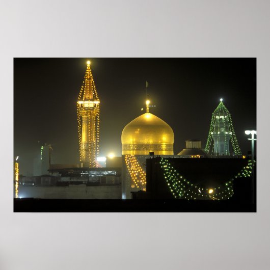 Goldene Kuppel des Komplexes Imam Reza Shrine Poster (Vorne)