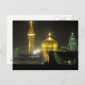 Goldene Kuppel des Komplexes Imam Reza Shrine Postkarte (Vorne/Hinten)