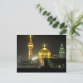 Goldene Kuppel des Komplexes Imam Reza Shrine Postkarte (Stehend Vorderseite)