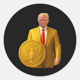 Goldene Kuppel Trump Große amerikanische Karte Pat Runder Aufkleber