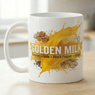 Goldene Kurkuma-Latte Botanische Rezeptur Kaffeetasse