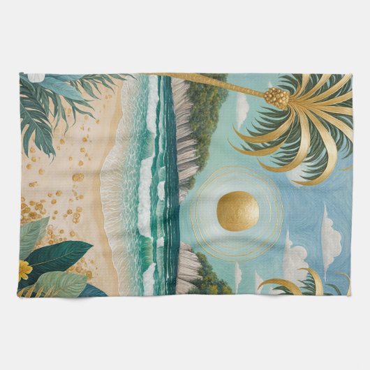 Goldene Küste Geschirrtuch (Horizontal)