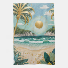 Goldene Küste Geschirrtuch