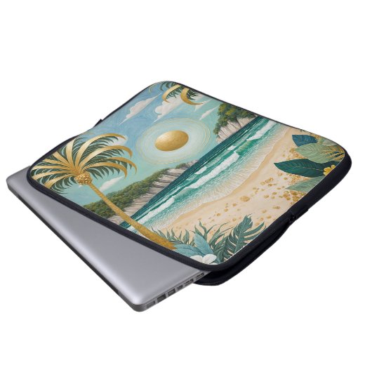 Goldene Küste Laptopschutzhülle (Vorne Knopf)