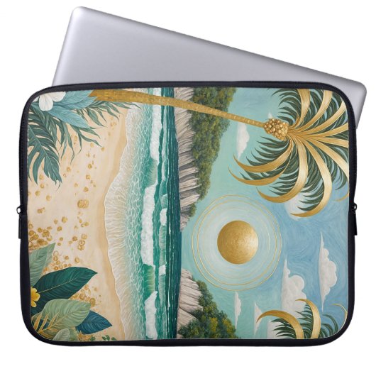 Goldene Küste Laptopschutzhülle (Vorderseite)